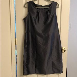 George “silk shantung” gray sheath